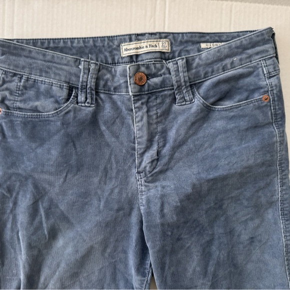ABERCROMBIE & FITCH CORDUROY JEAN. MID RISE SUPER SKINNY, SIZE 27, RAW HEM. GUC - Picture 9 of 13